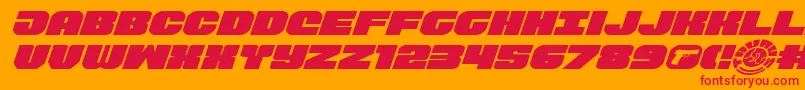 フォントTauroexpandital11 – オレンジの背景に赤い文字