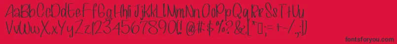 Hashtagsselfies Font – Black Fonts on Red Background