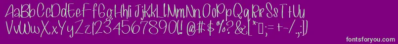 Hashtagsselfies Font – Green Fonts on Purple Background