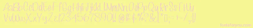 Hashtagsselfies Font – Pink Fonts on Yellow Background