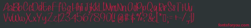 Hashtagsselfies Font – Red Fonts on Black Background