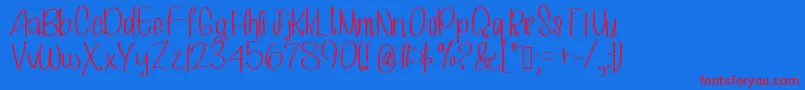 Hashtagsselfies Font – Red Fonts on Blue Background