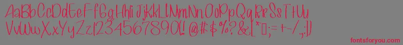Hashtagsselfies Font – Red Fonts on Gray Background