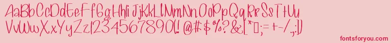 Hashtagsselfies Font – Red Fonts on Pink Background