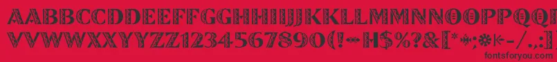 フォントZinjaroLetPlain – 赤い背景に黒い文字