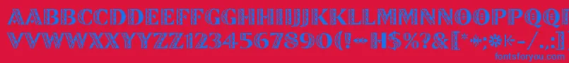 ZinjaroLetPlain Font – Blue Fonts on Red Background