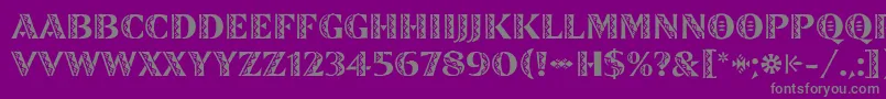 フォントZinjaroLetPlain – 紫の背景に灰色の文字