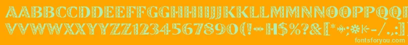 ZinjaroLetPlain Font – Green Fonts on Orange Background