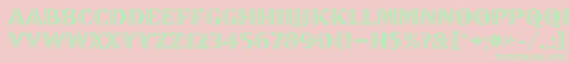 ZinjaroLetPlain-Schriftart – Grüne Schriften auf rosa Hintergrund