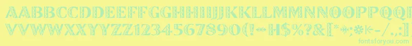 ZinjaroLetPlain Font – Green Fonts on Yellow Background