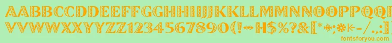 ZinjaroLetPlain Font – Orange Fonts on Green Background