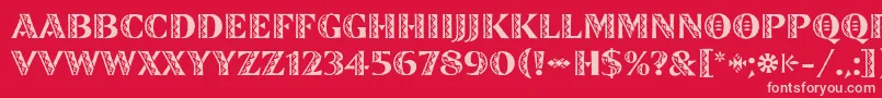 ZinjaroLetPlain Font – Pink Fonts on Red Background
