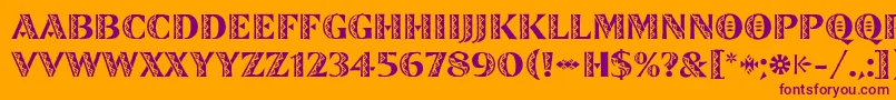ZinjaroLetPlain Font – Purple Fonts on Orange Background
