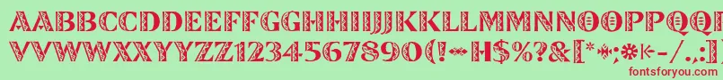 ZinjaroLetPlain Font – Red Fonts on Green Background