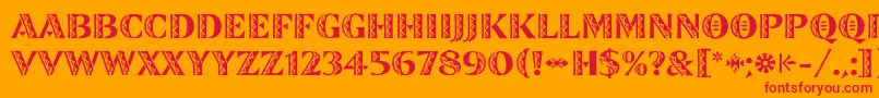ZinjaroLetPlain Font – Red Fonts on Orange Background