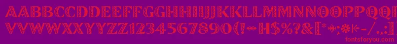 ZinjaroLetPlain Font – Red Fonts on Purple Background