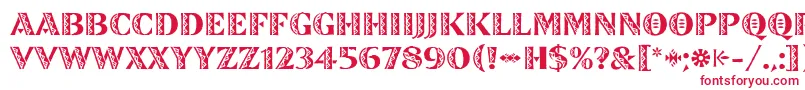 フォントZinjaroLetPlain – 赤い文字