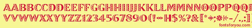 Шрифт ZinjaroLetPlain – красные шрифты на жёлтом фоне