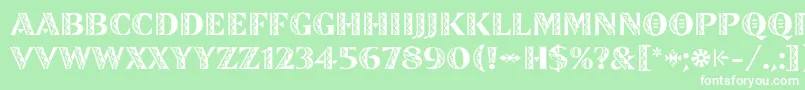 フォントZinjaroLetPlain – 緑の背景に白い文字