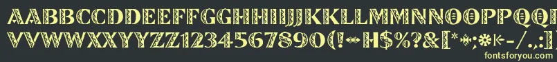 ZinjaroLetPlain Font – Yellow Fonts on Black Background