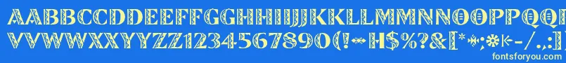 ZinjaroLetPlain Font – Yellow Fonts on Blue Background