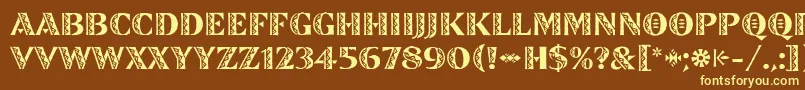 ZinjaroLetPlain Font – Yellow Fonts on Brown Background