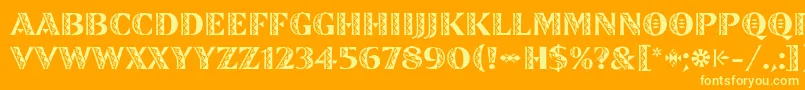 ZinjaroLetPlain Font – Yellow Fonts on Orange Background