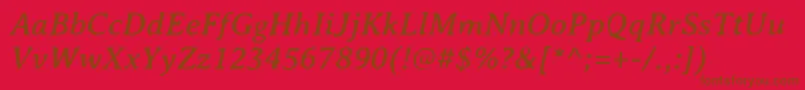 AveriaserifItalic Font – Brown Fonts on Red Background