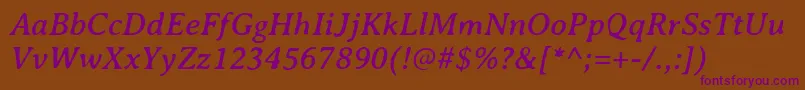 AveriaserifItalic Font – Purple Fonts on Brown Background