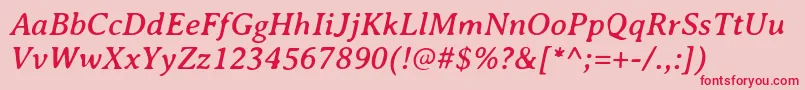 AveriaserifItalic Font – Red Fonts on Pink Background