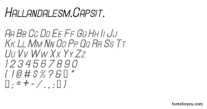 Hallandalesm.Capsit. Font – alphabet, numbers, special characters