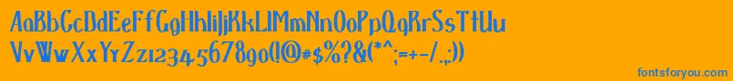 Weitere Informationen zur D spenserbold-Schriftart D spenserbold-Schriftart – Blaue Schriften auf orangefarbenem Hintergrund