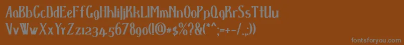 Fonte D spenserbold – fontes cinzas em um fundo marrom