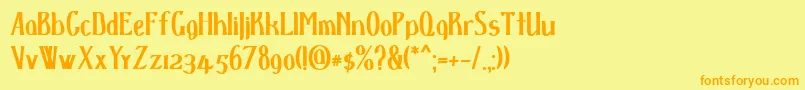 D spenserbold Font – Orange Fonts on Yellow Background