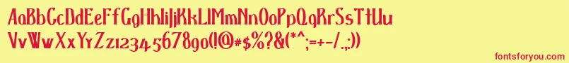 D spenserbold Font – Red Fonts on Yellow Background
