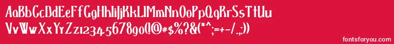 D spenserbold-Schriftart – Weiße Schriften auf rotem Hintergrund