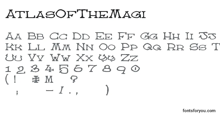 Schriftart AtlasOfTheMagi – Alphabet, Zahlen, spezielle Symbole