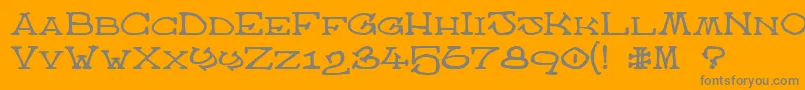 Czcionka AtlasOfTheMagi – szare czcionki na pomarańczowym tle