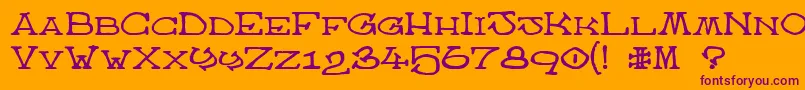 AtlasOfTheMagi-Schriftart – Violette Schriften auf orangefarbenem Hintergrund