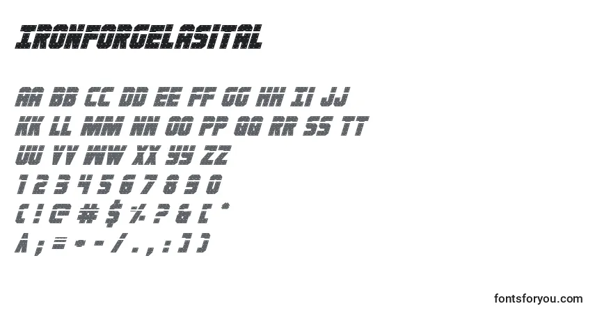 Fuente Ironforgelasital - alfabeto, números, caracteres especiales