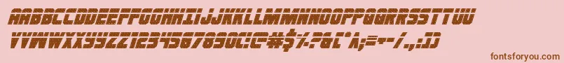 Ironforgelasital-Schriftart – Braune Schriften auf rosa Hintergrund