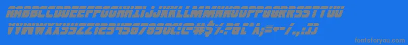 Ironforgelasital-Schriftart – Graue Schriften auf blauem Hintergrund