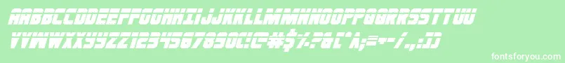 Ironforgelasital-Schriftart – Weiße Schriften auf grünem Hintergrund
