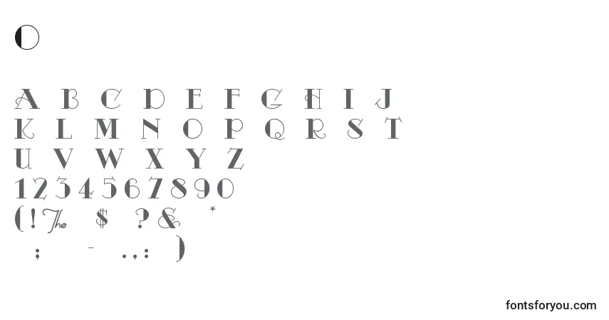 Czcionka Odalisque – alfabet, cyfry, specjalne znaki