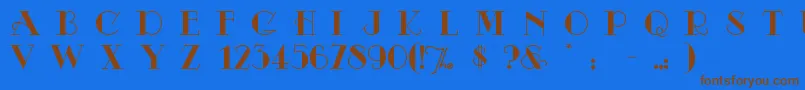 Odalisque-Schriftart – Braune Schriften auf blauem Hintergrund