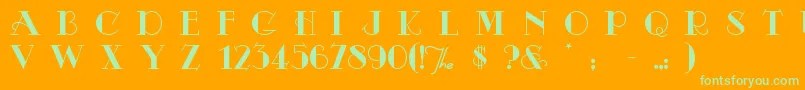 Odalisque Font – Green Fonts on Orange Background