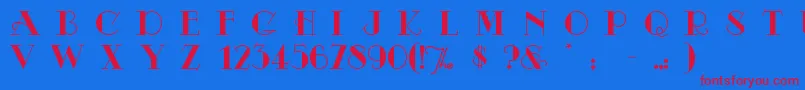 Odalisque-Schriftart – Rote Schriften auf blauem Hintergrund