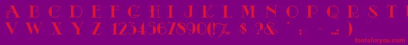 Odalisque-Schriftart – Rote Schriften auf violettem Hintergrund