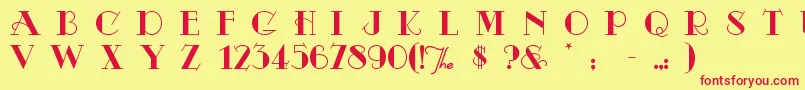 Odalisque Font – Red Fonts on Yellow Background