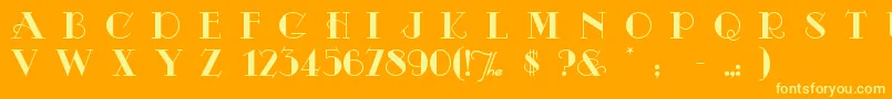 Odalisque Font – Yellow Fonts on Orange Background